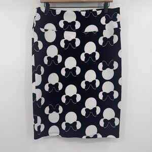 Lularoe Skirt Womens Large Black White Minnie Mouse Cosplay Mini Pencil Stretch
